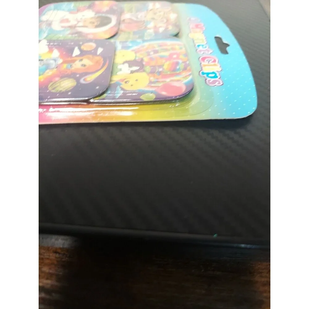 Vintage Lisa Frank 4 Magnetic Clips Pack Tiger Space Girl Cat Pups Y2K
